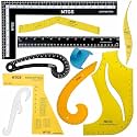 NTGS Professional Tailoring Ruler Set, Pattern Drafting Kit with L-Square, French Curve, Blouse Dart Scale, Side Fitting Scale & Measuring Rulers for Sewing, Boutique, Fashion Designing Set of 10
