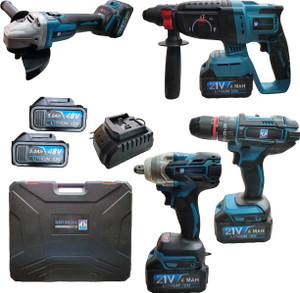 nth 4pcs combo kit-bl motor-2x48v battery-impach drill-angle grinder-26 hammer-390nm cordless impact wrench
