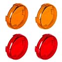 NTHREEAUTO Bullet Turn Signal Light Lens Cover Compatible with Harley Sportster Street Glide Road King Softail, Full Set, Amber, Red