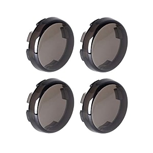 nthreeauto smoked bullet turn signal light lens cover compatible with harley davidson sportster street glide road king softail qty 4