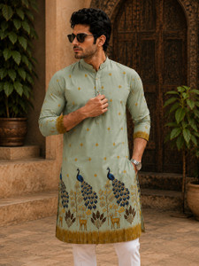 NTIFIC Men Printed Straight Kurta