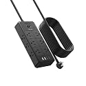 NTONPOWER 20FT Surge Protector Power Strip,Long Extension Cord with 12 Outlets & 4 USB Ports (2 USB C), 3 Side Multiple Outlet Extender,4000J 13A Wall Mounted for Home Office