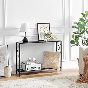 crafter console table entryway table narrow sofa table with shelves entrance table for hallway entryway living room foyer corridor office black