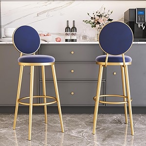 crafter decor bar stool for counter kitchen bar stools upholstered counter height stools with backrest kitchen barstools for kitchen counter breakfast home 55 cm blue