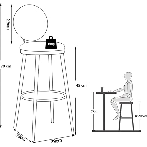 crafter decor bar stool for counter kitchen bar stools upholstered counter height stools with backrest kitchen barstools for kitchen counter breakfast home 45 cm sky blue
