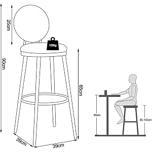 crafter decor bar stool for counter kitchen bar stools upholstered counter height stools with backrest kitchen barstools for kitchen counter breakfast home 65 cm sky blue