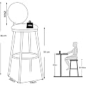 Crafter Decor Bar Stool for Counter Kitchen Bar stools Upholstered Counter Height Stools with Backrest Kitchen Barstools for Kitchen Counter Breakfast Home (55 cm, Sky Blue)