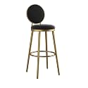 Crafter Decor Bar Stool for Counter Kitchen Bar stools Upholstered Counter Height Stools with Backrest Kitchen Barstools for Kitchen Counter Breakfast Home (65 cm, Black)