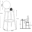 Crafter Decor Bar Stool for Counter Kitchen Bar stools Upholstered Counter Height Stools with Backrest Kitchen Barstools for Kitchen Counter Breakfast Home (75 cm, Sky Blue)