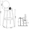 Crafter Decor Bar Stool for Counter Kitchen Bar stools Upholstered Counter Height Stools with Backrest Kitchen Barstools for Kitchen Counter Breakfast Home (65 cm, Sky Blue)