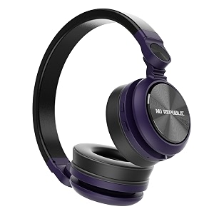 nu republic starboy with 54 hour playtimex-bass technology40mm neodymium driversgaming modebluetooth v54dual pairingdual stereotype-c fast charging enc bluetooth over ear headphones purple