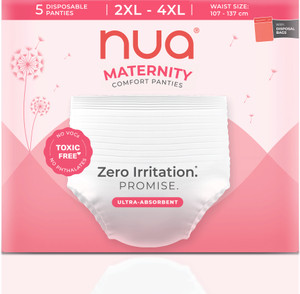 nua ultra-absorbent maternity panties xxl-xxxl 38-54 inchespack of 5 sanitary pad pack of 5