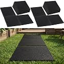 Nuanchu 16 Pcs Rubber Stepping Stones Outdoor 12 x 12 Inch, Square, Black