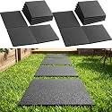 Nuanchu 16 Pcs Rubber Stepping Stones Outdoor 12 x 12 Inch, Square, Gray