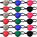 Nuanchu 18 Pcs Pirate Eye Patches for Adults Adjustable, Multi Color
