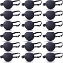 Nuanchu 18 Pcs Pirate Eye Patches for Adults Adjustable, Black