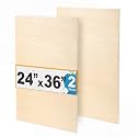 Nuanchu 2 Pack Unfinished Wooden Canvas Panels 24" x 36" for Painting