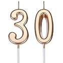 Nuanchu 30th Birthday Candles Cake Topper, Champagne Gold, 3.54 Inch