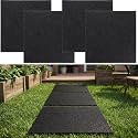 Nuanchu 4 Pcs Rubber Stepping Stones Outdoor 12 x 12 Inch, Square, Black
