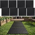 Nuanchu 8 Pcs Rubber Stepping Stones Outdoor 12 x 12 Inch, Square, Black