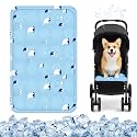 Nuanchu Pet Cooling Mat, Sky Blue Bear, 11.81 x 19.69 Inches, 1 Pcs