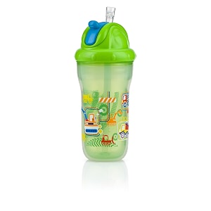 nuby insulated flip-it straw active sipeez 270ml green