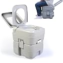 20L Portable Western Flush Toilet for Camping Indoor Outdoor Commode Travel Toilet for Kids Patients Traveling Toilet Seat for Adult (Grey)