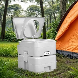 22l portable western flush toilet for camping indoor outdoor commode travel toilet for kids patients traveling toilet seat for adult grey