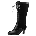 NueiVeiuo Women Vintage 70s Victorian Boots Knee