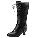 NueiVeiuo Women Vintage 70s Victorian Boots Knee