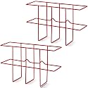 Nuenen 2 Packs Wall Mount MSDS Binder Holder, Metal Rack, Red