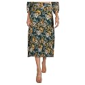 NUEVOSDAMAS Floral Printed Pleated NavyMulti Skirt