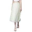 NUEVOSDAMAS Floral Printed Pleated NavyMulti Skirt