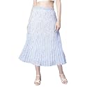 NUEVOSDAMAS Floral Printed Pleated NavyMulti Skirt