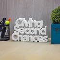 NUKKAD TALES Giving Second Chances White Showpiece Home Décor Items Clinic Décoration Items for Office Table Gift Items Gifts for Doctors (8X 4.30 Inch), Engineered Wood, Religious