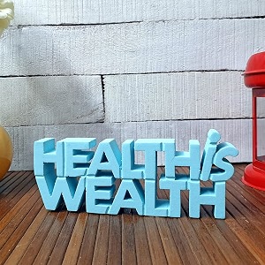 nukkad tales health is wealth blue showpiece home dcor items office dcoration items for office table birthday gift items gifts for doctors 8 x 320 inch engineered wood religious