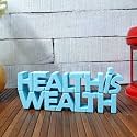 NUKKAD TALES Health is Wealth Blue Showpiece Home Décor Items Office Décoration Items for Office Table Birthday Gift Items Gifts for Doctors (8 x 3.20 inch), Engineered Wood, Religious