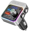 Nulaxy 54W Bluetooth 5.3 Car Adapter, FM Transmitter 4-Port Fast Charging