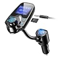Nulaxy Bluetooth FM Transmitter for Car, Supports Hands-Free Calls, USB Fast Charging, microSD Card, Aux Play