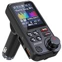 Nulaxy KM30 Bluetooth Car Adapter, FM Transmitter with 1.8" Color Screen, Hands-Free Calling Strong Mic, QC3.0 Fast Charging, Treble & Bass Sound Music Player, Wireless Radio Receiver, AUX TF USB