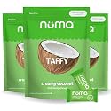 Numa Foods Creamy Coconut Taffy Candy – Dairy Free, Low Sugar Candy - Low Calorie &amp; Natural Chewy Snack with Real MCT-Rich Coconut Milk, Gluten Free – 3 Bags with 10 Individually Wrapped Chews Each