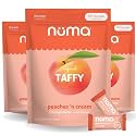 Numa Taffy Candy, Peaches ‘n Cream Made with Real &amp; Simple Ingredients – Low Sugar, High Protein, Low Calorie, All Natural &amp; Gluten Free Peach Taffy – 3 bags with 10 Individually Wrapped Chews Each