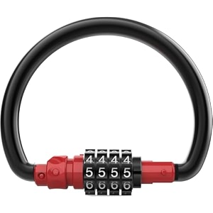 number combination lock heavy duty metal cycle lock red