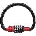 Number Combination Lock, Heavy Duty Metal Cycle Lock, Red