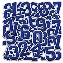 Number Iron On Patches, Numbers 0-9 Embroidery Applique Patch, DIY Decorative Heat Press Patches for Clothing Jeans Jackets Backpacks Hats (Blue 50 Pcs)