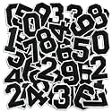 Number Iron On Patches, Numbers 0-9 Embroidery Applique Patch, DIY Decorative Heat Press Patches for Clothing Jeans Jackets Backpacks Hats (Black 50 Pcs)