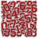 Number Iron On Patches, Numbers 0-9 Embroidery Applique Patch, DIY Decorative Heat Press Patches for Clothing Jeans Jackets Backpacks Hats (Red 50 Pcs)