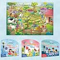 NUMBER QUEST ACTIVITY MATS, SHAPES AND PATTERNS ACTIVITY MATS, PHONICS PLAYTIME ACTIVITY MATS and GIANT AT THE FARM COLOURING POSTER | Combo of 3 ACTIVITY MATS with Pen and COLOURING POSTER | Educational Harvest: Dive into Nu