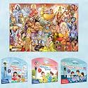 NUMBER QUEST ACTIVITY MATS, SHAPES AND PATTERNS ACTIVITY MATS, PHONICS PLAYTIME ACTIVITY MATS and GIANT INDIAN MYTHOLOGY COLOURING POSTER | Combo of 3 ACTIVITY MATS with Pen and COLOURING POSTER