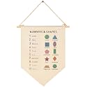 Number and Shapes-Educational Pennant Flag Wall Gifts for Baby Boys Girls Kids-Canvas Hanging Flag Pennant Banner Wall Decor Gifts for Classroom Nursery Baby Room Homeschool Reading Room Front Door